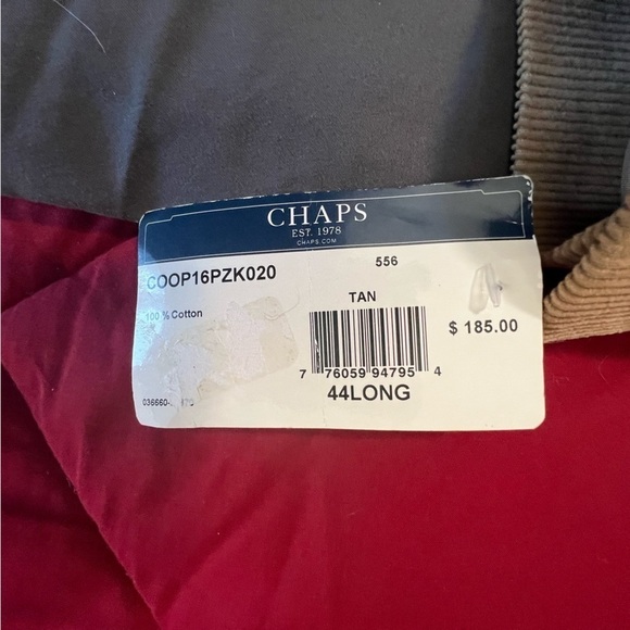 Nwt-Chaps Mens 44l Tan Corduroy Sport Coat Blazer - Picture 2 of 16